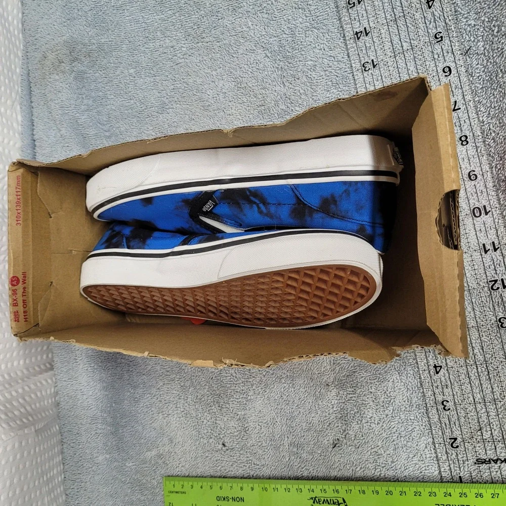 Vans Classic Slip-On Oversized Tie Dye Dazzling Blue Black VN0A4UH8ABR Size 5.5Y
